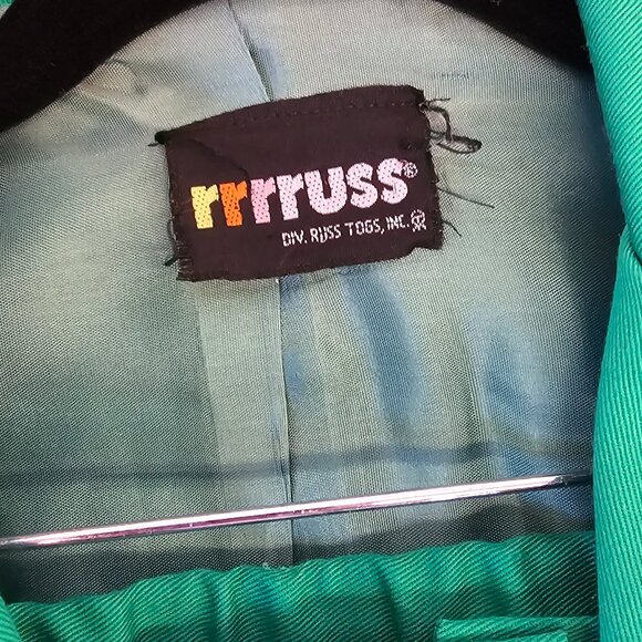 Vintage Rrrruss Green Pant Suit Set, Size Med, Div Russ Togs - Picture 3 of 13